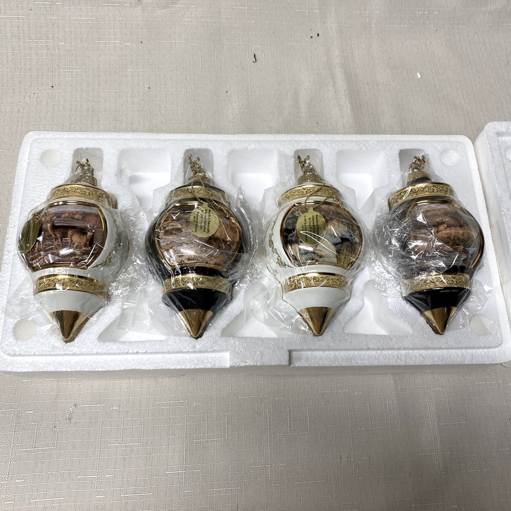 Bradford Edition Set 4 Woodland Tranquility Ornament Collection, 1999